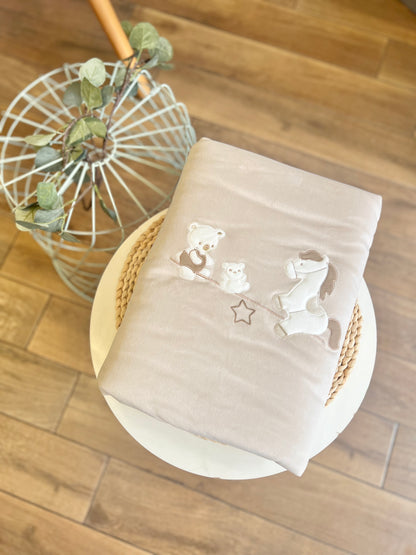 Coperta in ciniglia Cavalluccio beige