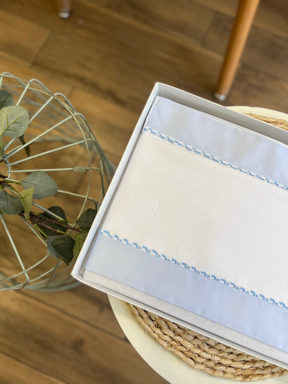 Set carrozzina Bianco/Celeste personalizzabile