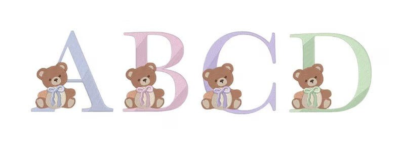 Set lenzuolino carrozzina personalizzato con iniziale Teddy ricamato