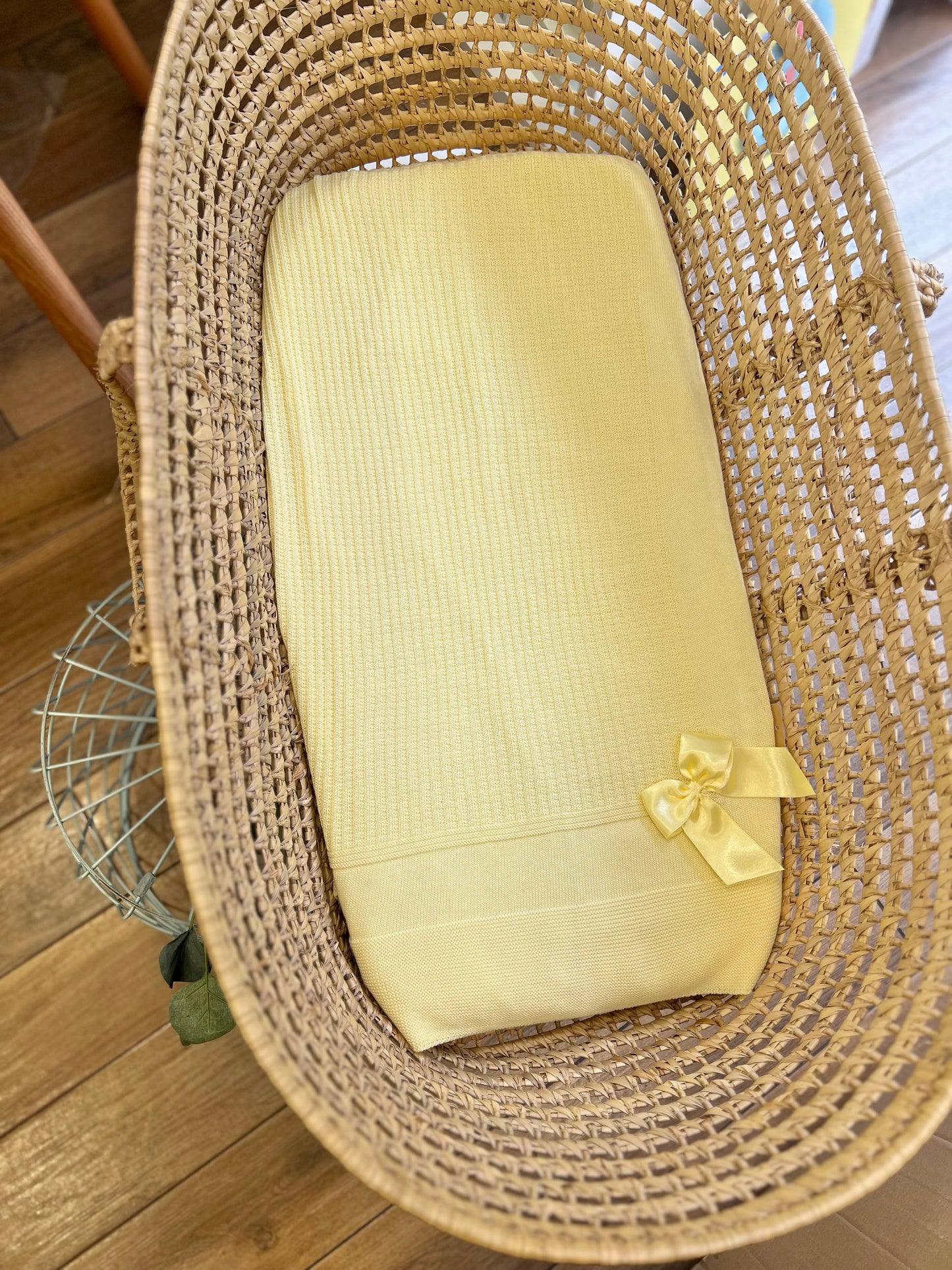 Coperta primavera/estate con fiocco in raso Giallo