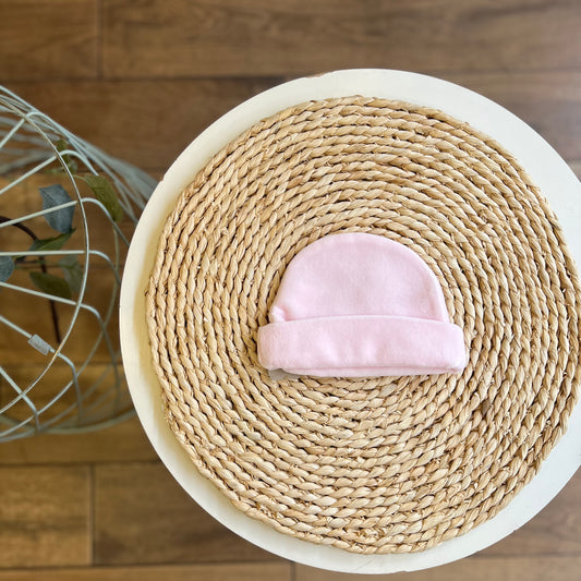 Cappellino in ciniglia rosa