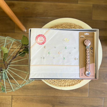 Set lettino con portaciuccio Stelline rosa