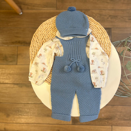 Completo invernale camicia, salopette e cappellino Azafata