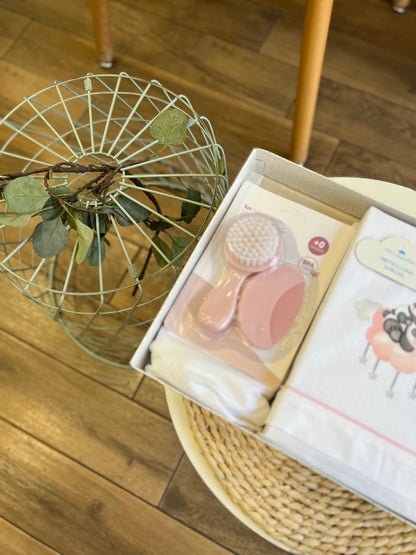 Set lettino + kit spazzole Panda rosa