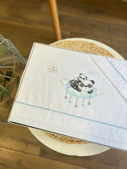 Set carrozzina Panda azzurro