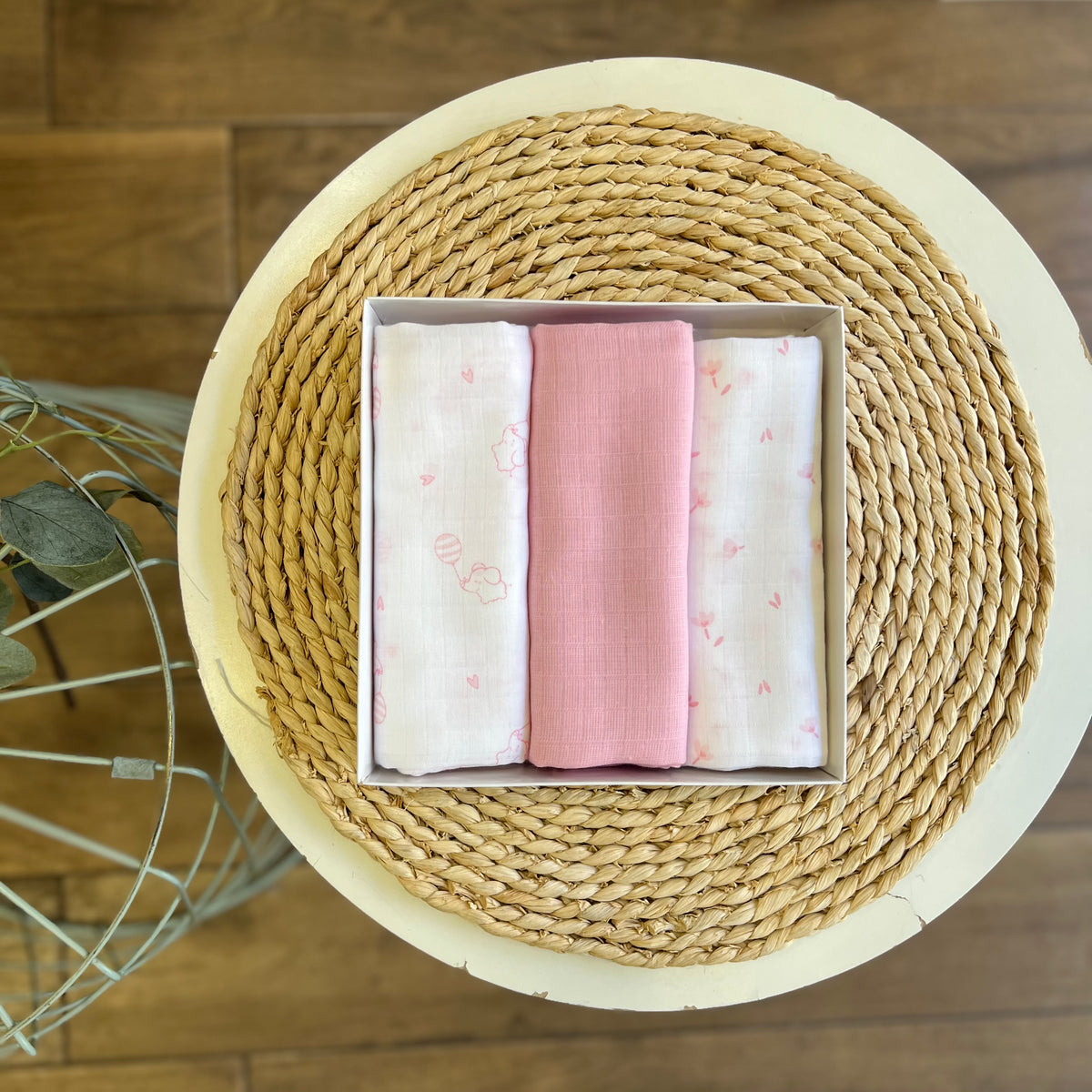 Quadrati in cotone garzato Rosa