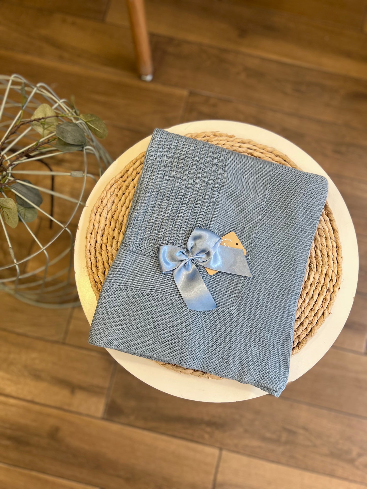 Coperta primavera/estate con fiocco in raso Celestone