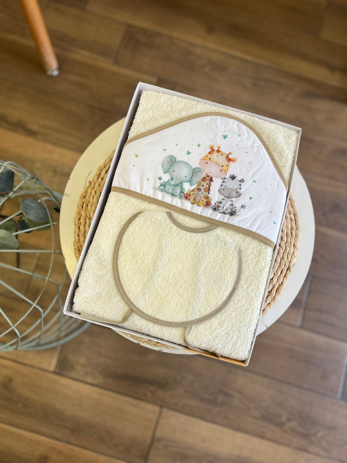 Accappatoio triangolo con bavetta Safari beige