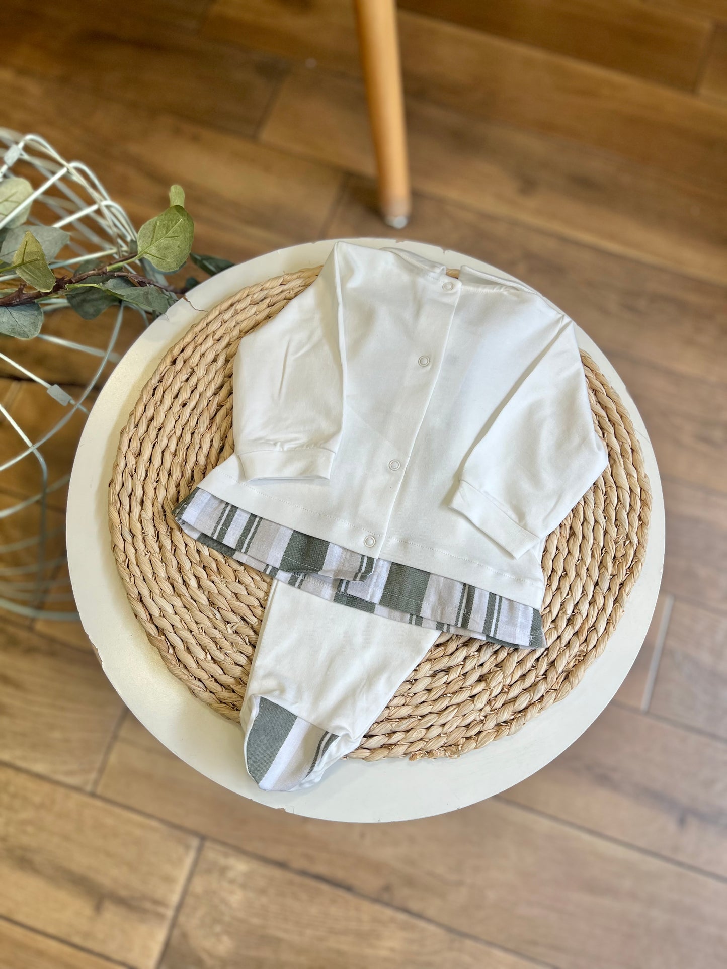 Completo in cotone Righe verde