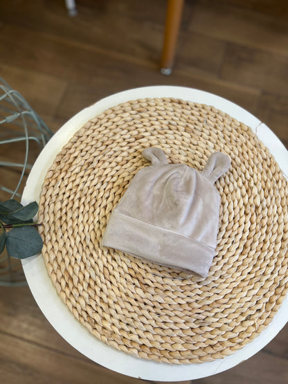 Cappellino ciniglia beige