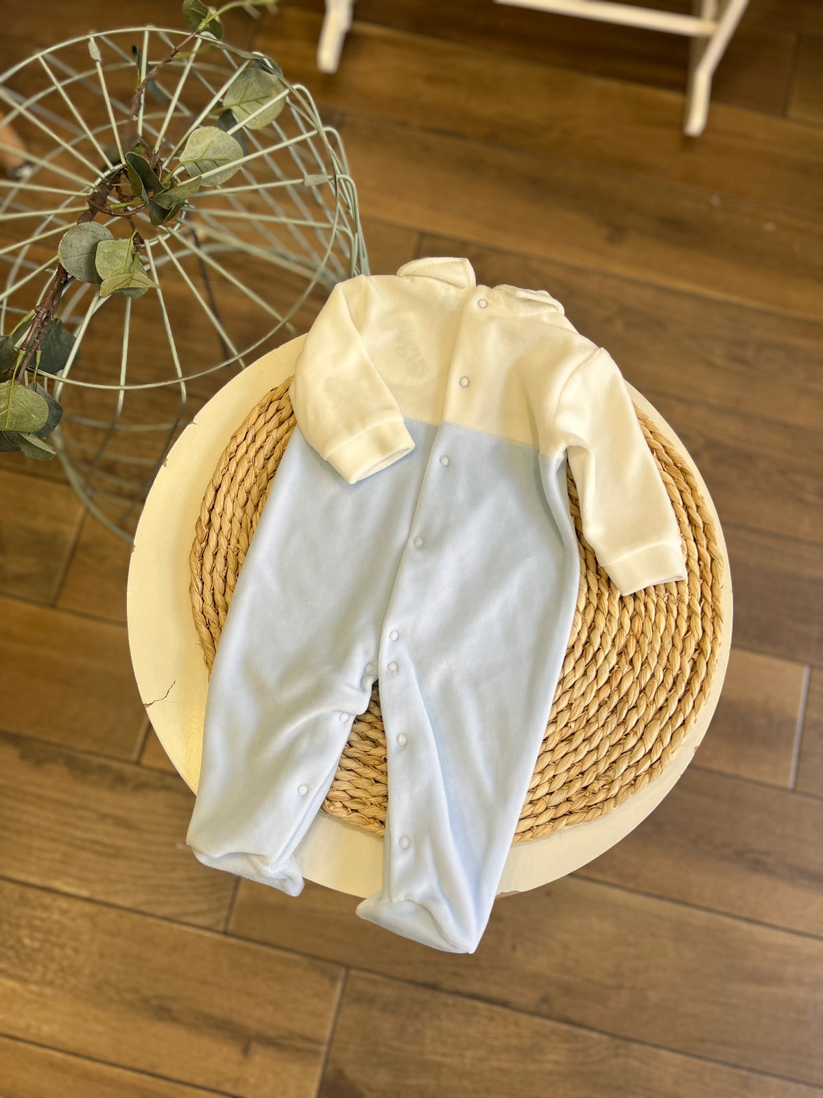 Tutina in ciniglia Teddy Celeste