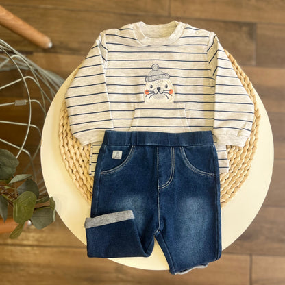 Completo Felpato con Jeans in cotone Tricheco