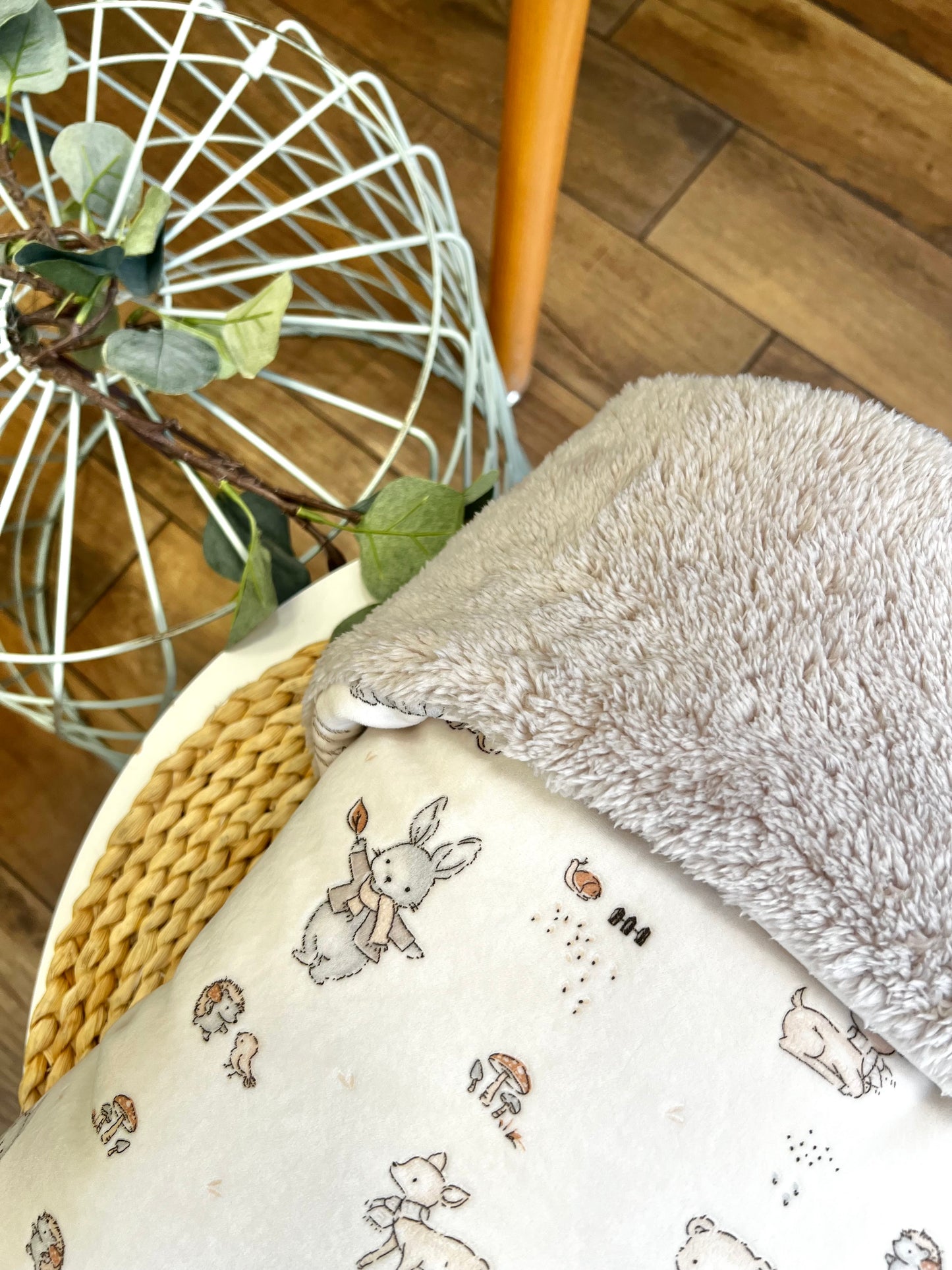 Coperta carrozzina in ciniglia Wood Neutra