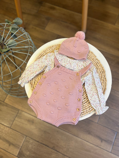 Completo invernale camicia, salopette, e cappellino